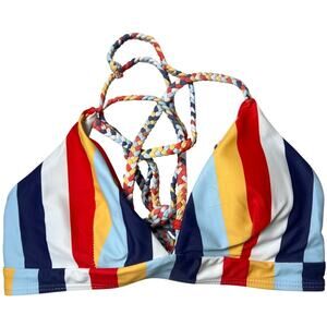 Unbranded Striped Multicolor Bikini Top Size Small S